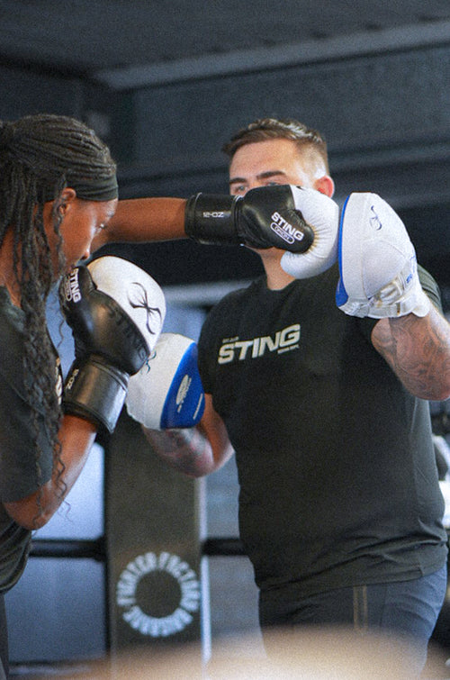 STING Orion Boxing Gloves Black White