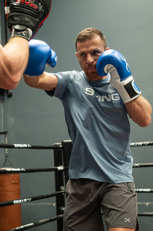 STING Armapro Boxing Gloves White Blue