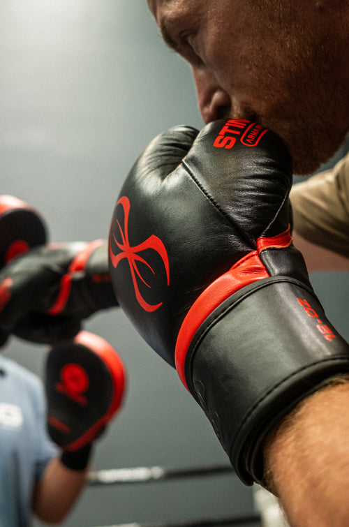 STING Armapro Boxing Gloves Black Red