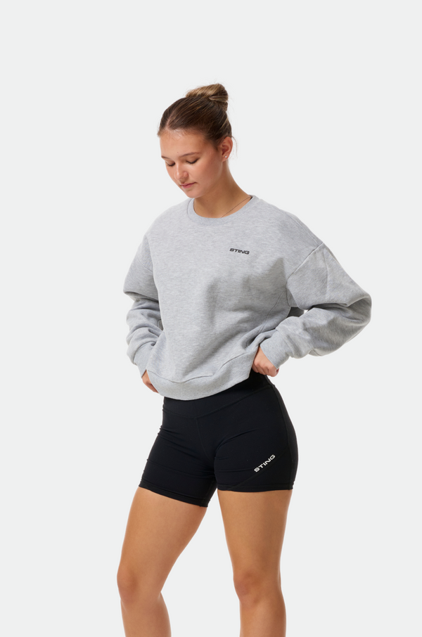 Grey Womens Vision Boxing Crop Crew