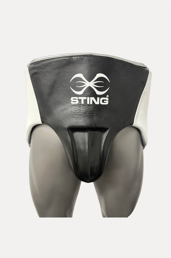 Pro Leather Abdominal Guard-Black/White