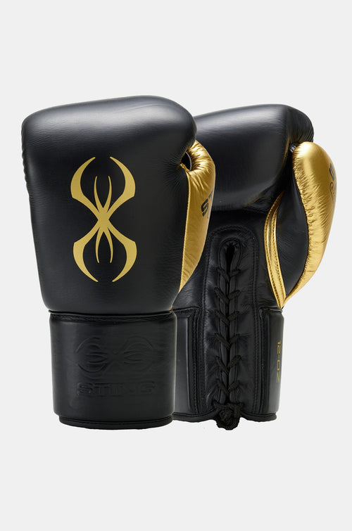 STING Evolution Fight Glove Lace Black Gold