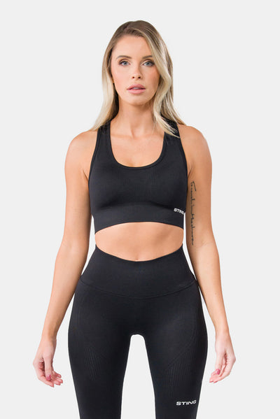 Gymshark Ribbed Sports Bra - Black