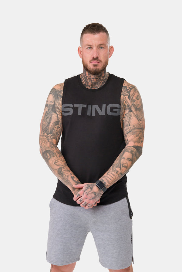 STING Mens Titan Muscle Singlet Black