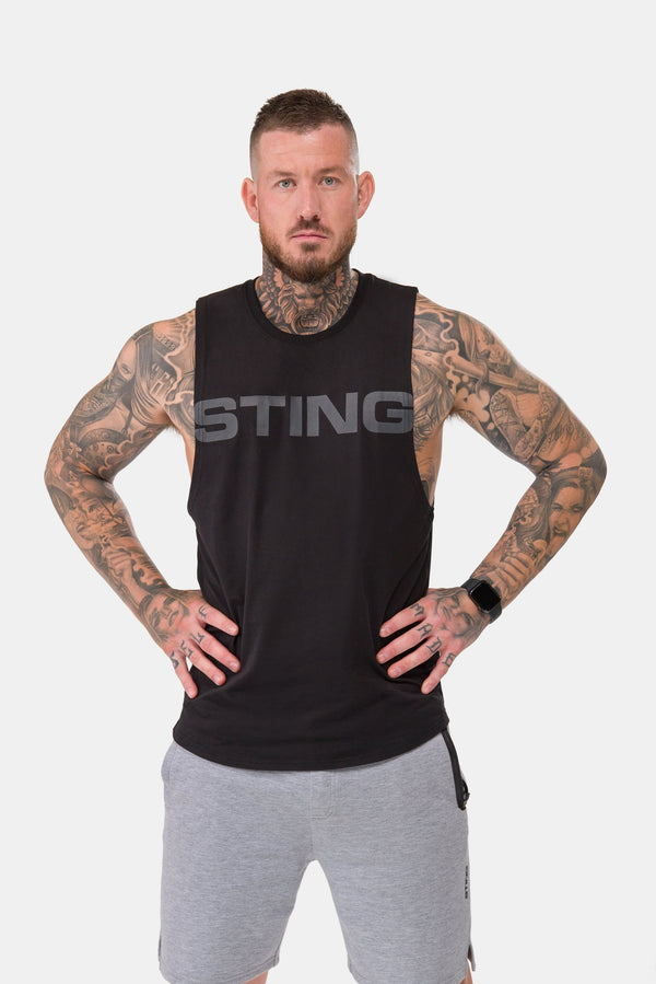 STING Mens Titan Muscle Singlet Black