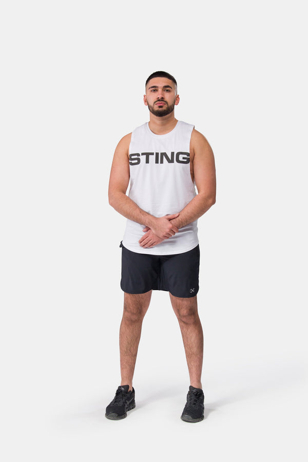 STING Mens Titan Muscle Singlet White