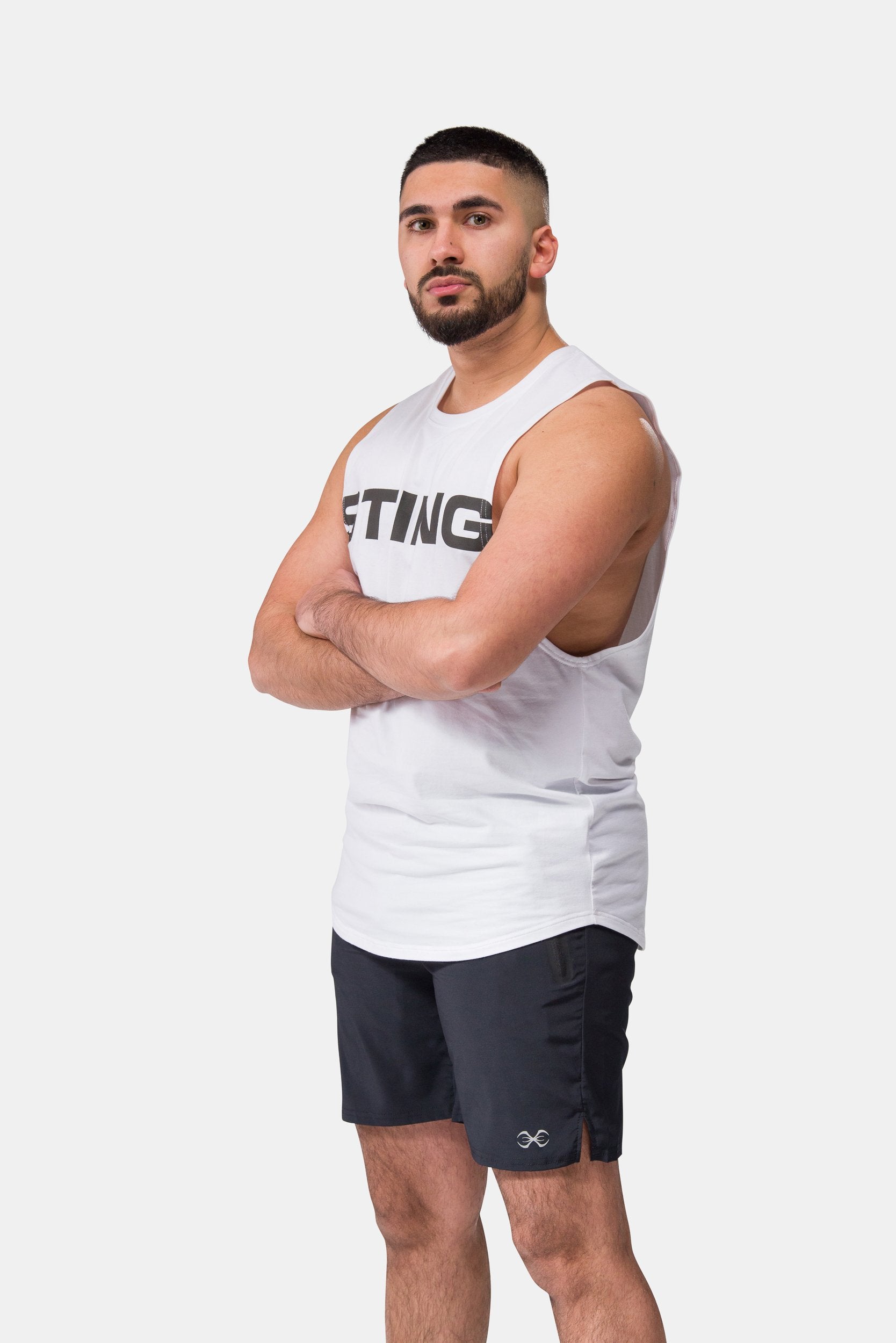 STING Mens Titan Muscle Singlet White