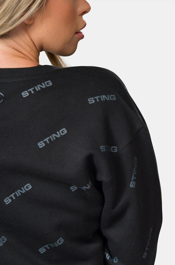 STING Womens Ultra Cropped Crew Black