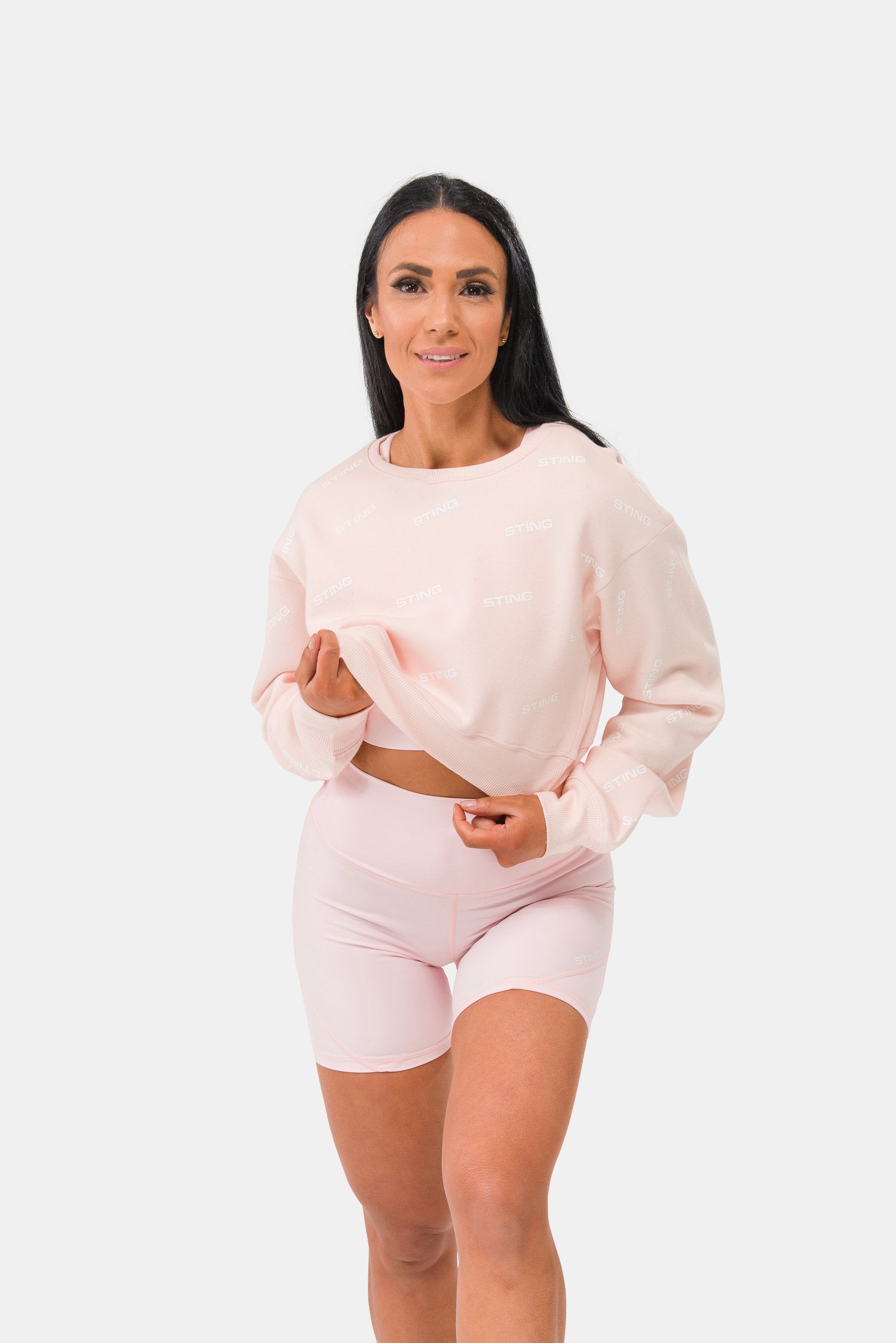 STING Womens Ultra Cropped Crew Pink
