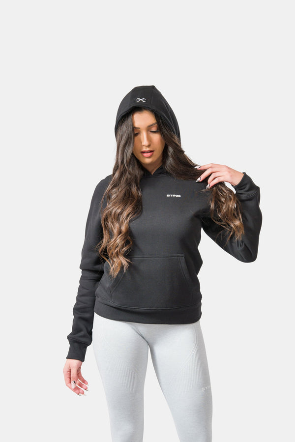 STING Womens Ultra Cropped Hoodie Black