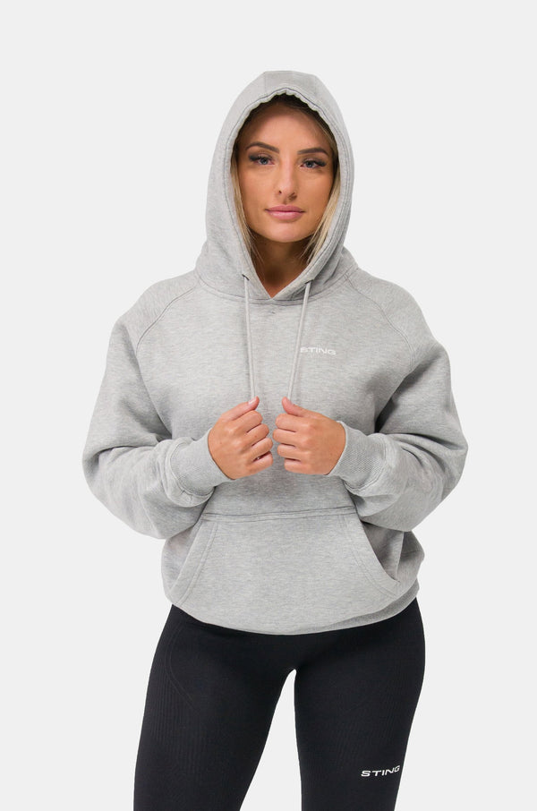 STING Womens Ultra Cropped Hoodie Grey